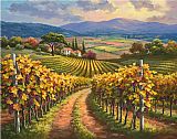 Sung Paintings - Vineyard Hill I by Sung Kim